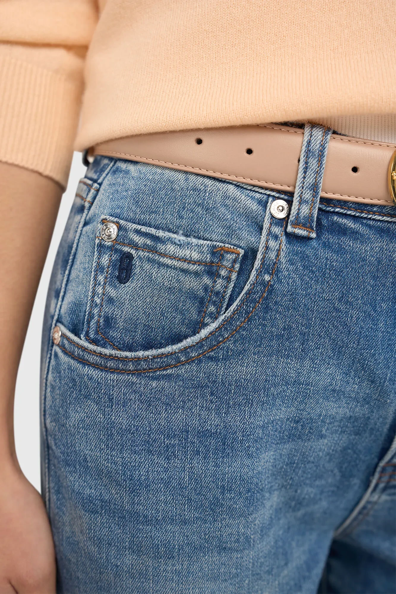 Boyfriend-Jeans für Damen, mittlere Leibhöhe, blau, Größe 379, Bailey