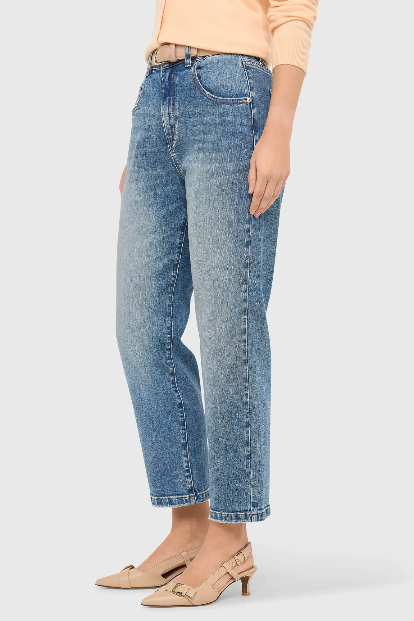Boyfriend-Jeans für Damen, mittlere Leibhöhe, blau, Größe 379, Bailey