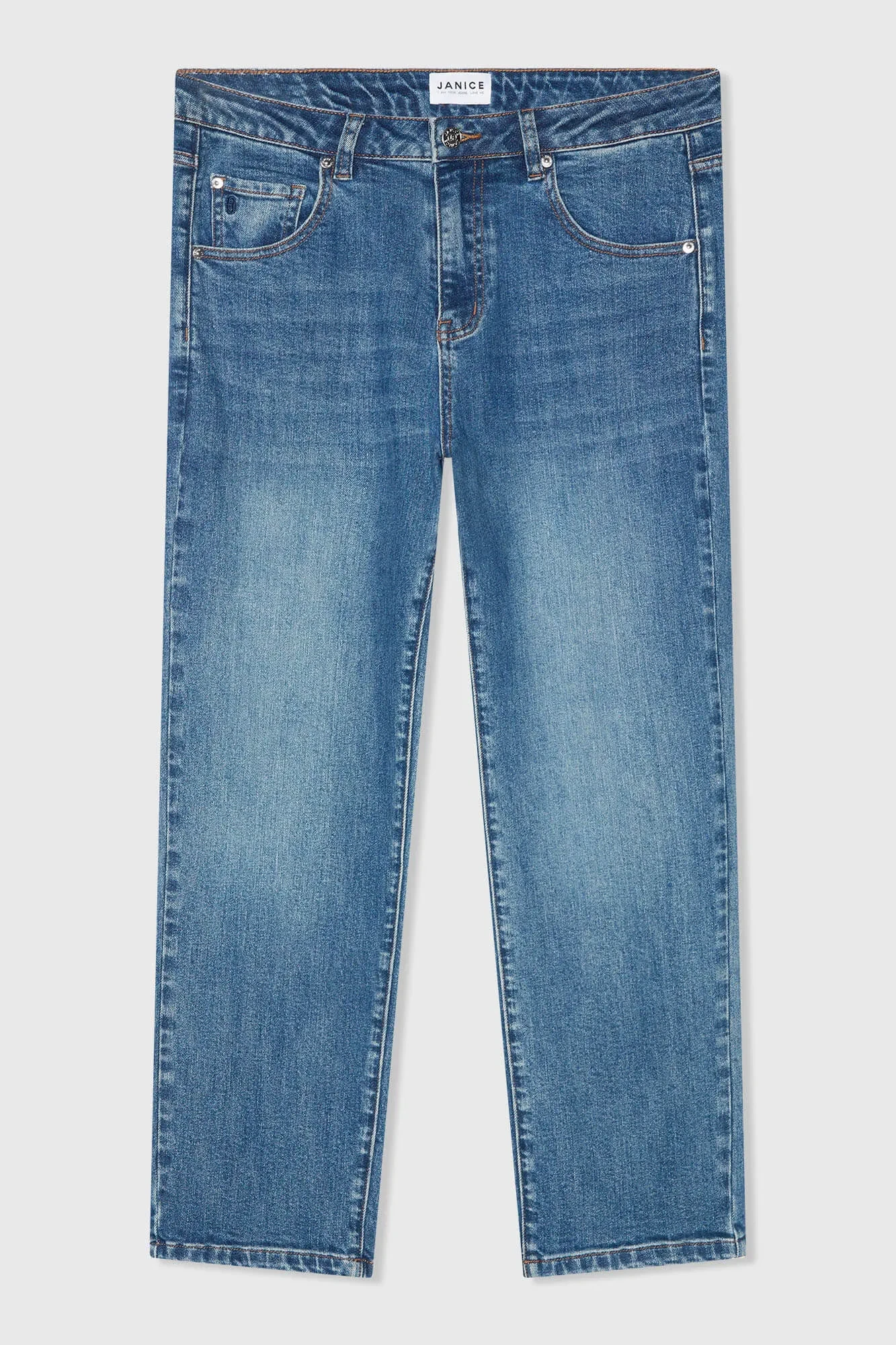 Boyfriend-Jeans für Damen, mittlere Leibhöhe, blau 932 Bailey