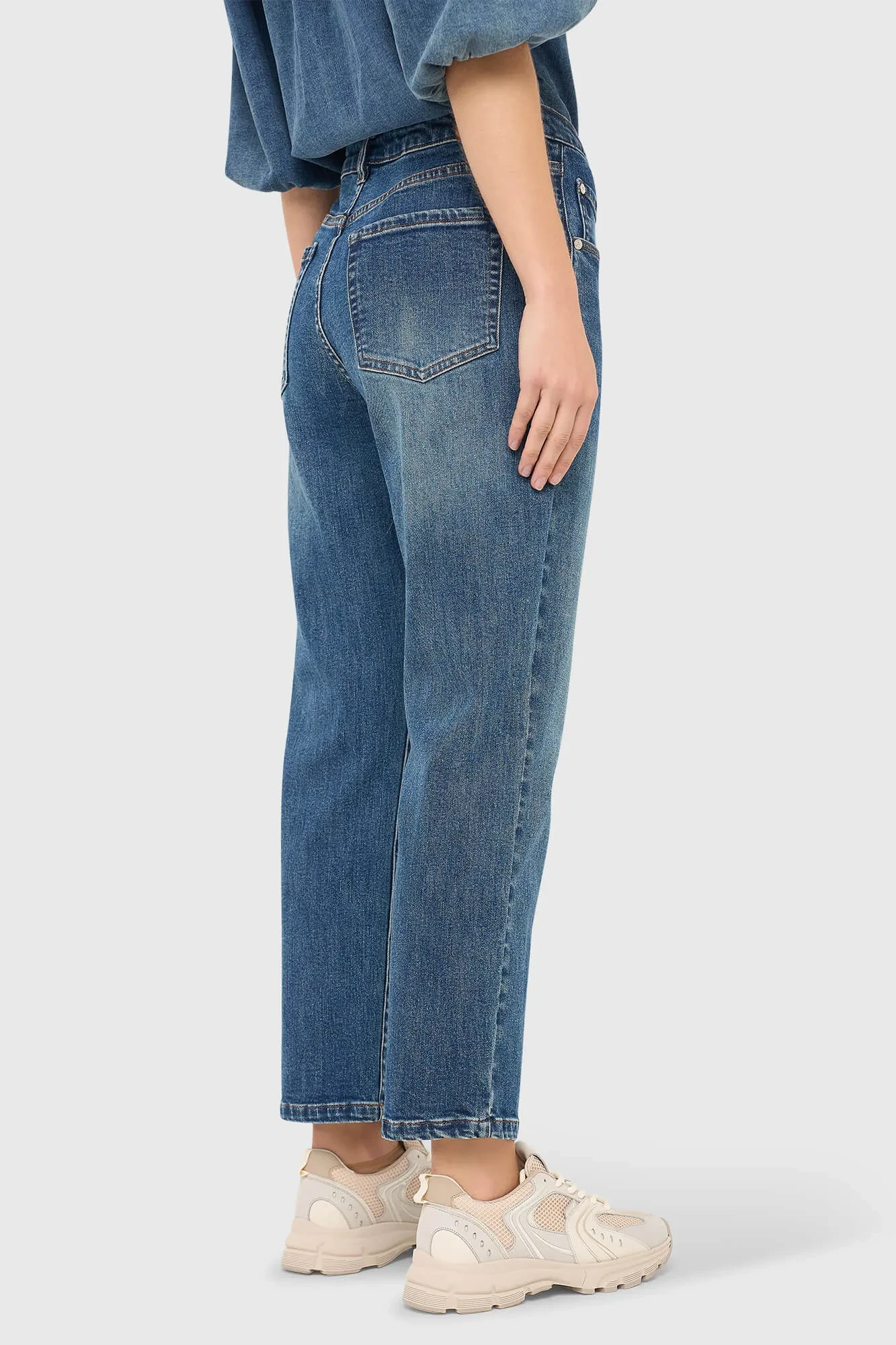 Boyfriend-Jeans für Damen, mittlere Leibhöhe, blau 932 Bailey
