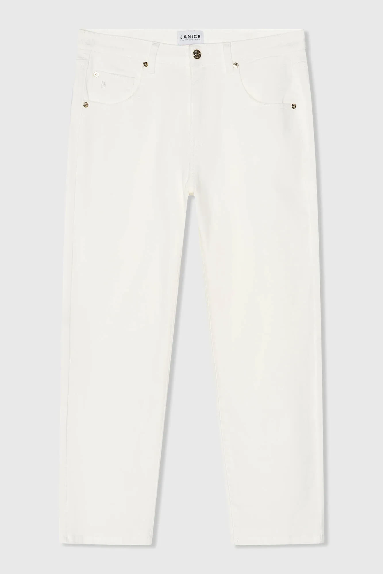 Boyfriend-Jeans für Damen, mittlere Leibhöhe, Stretch, Bailey, Weiß, 183
