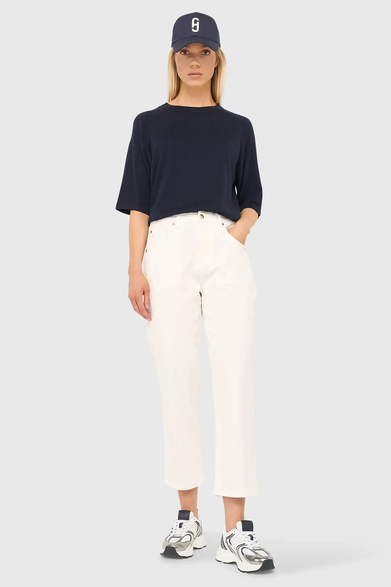 Boyfriend-Jeans für Damen, mittlere Leibhöhe, Stretch, Bailey, Weiß, 183