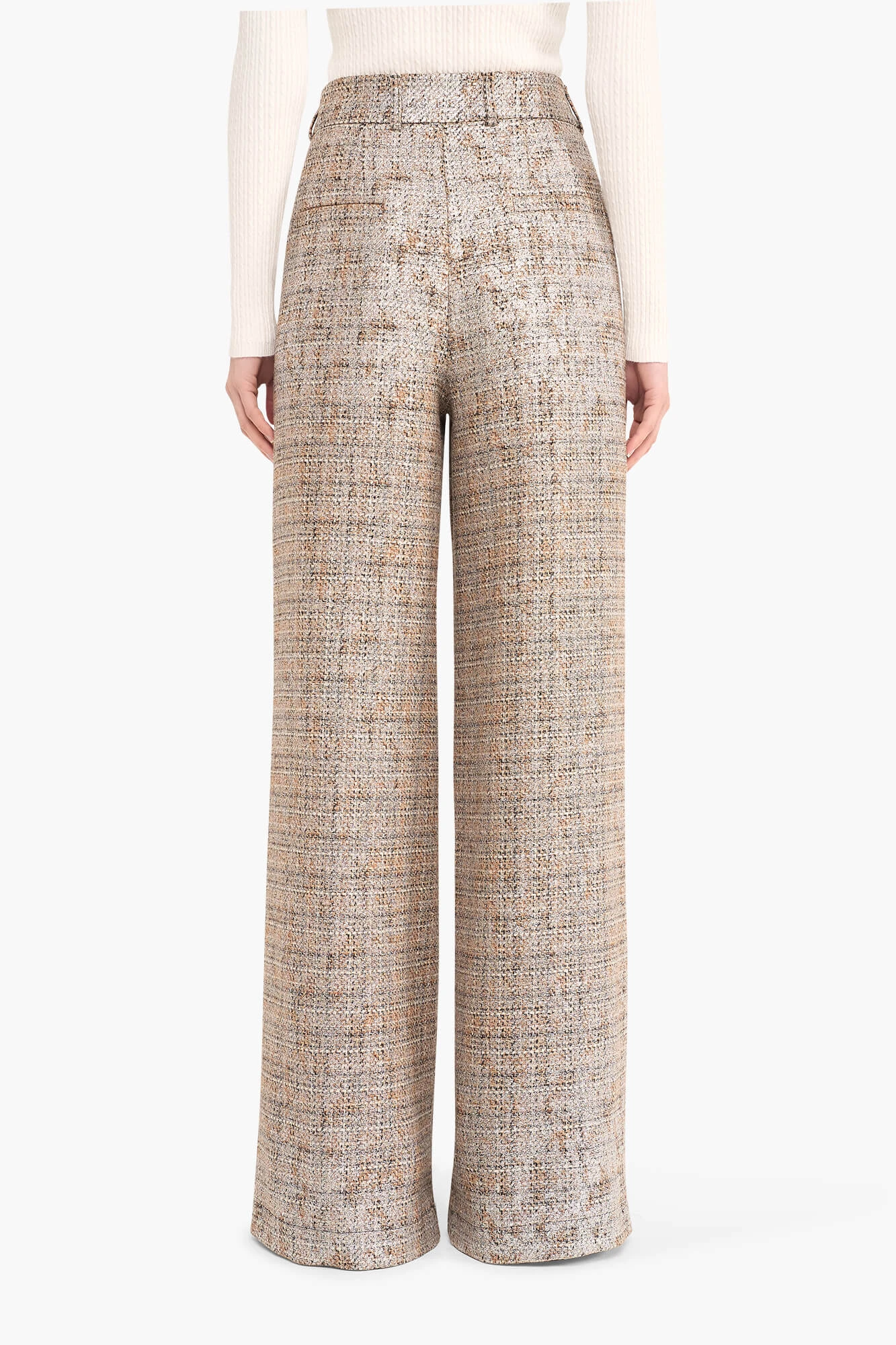 Broek Dames Wijde Pijp Dollar Bruin Zilver Metallic