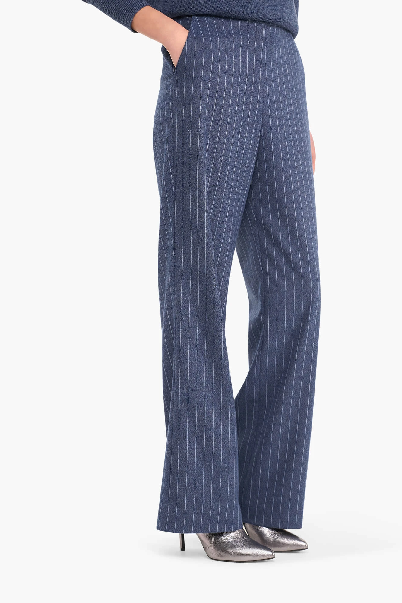Broek Dames Rechte Pijp Streep Pete Blauw