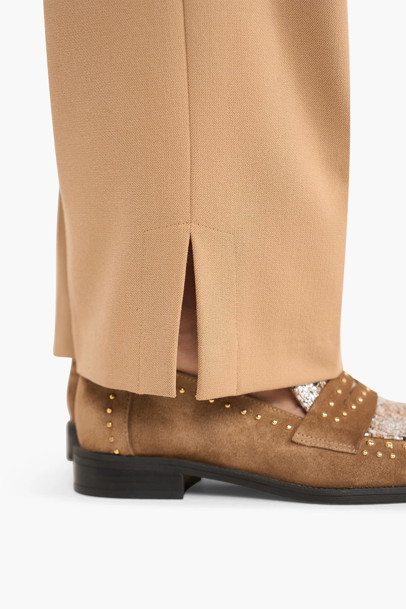 Damenhose mit Schlitz „Marc“ in Beige