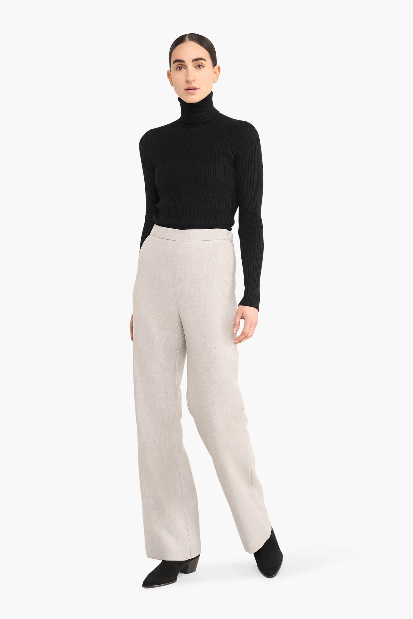Broek Dames Rechte Pijp Lurex Pete Grijs