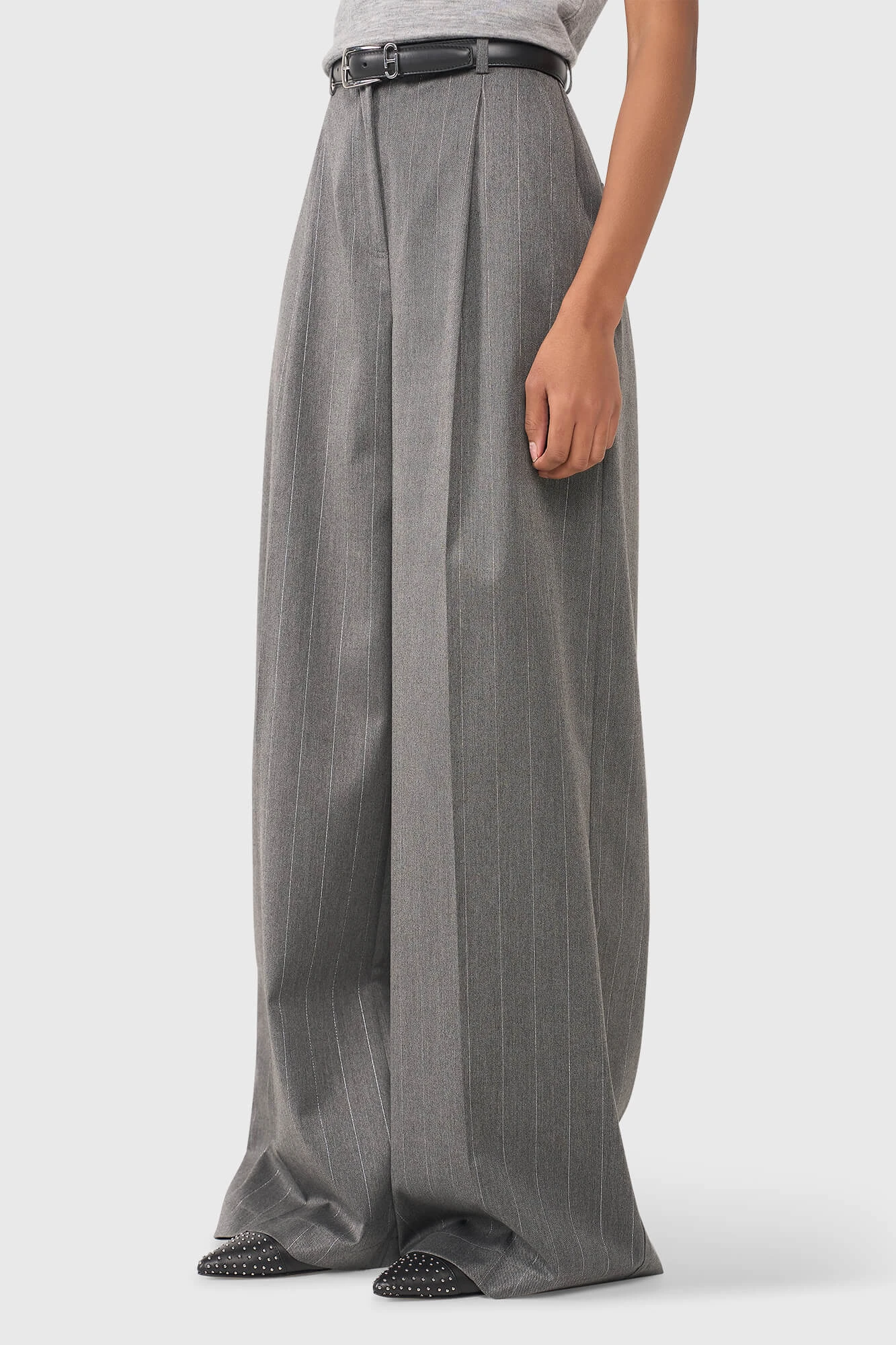 Mel Grau Streifen Lurex