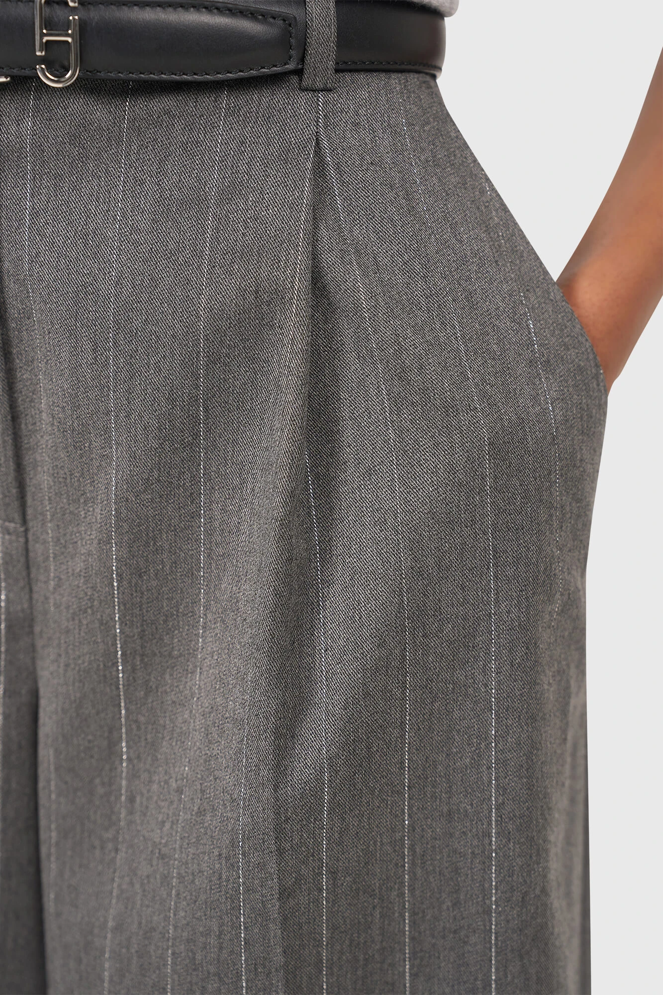 Mel Grau Streifen Lurex