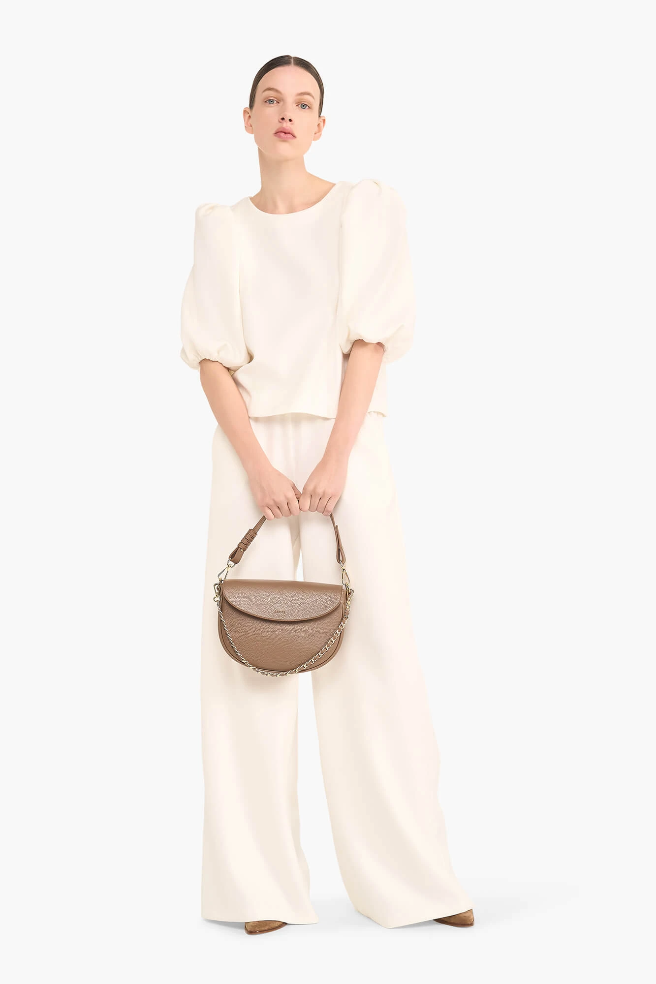 Broek Wijde Pijp Elastiek Ringo Off White
