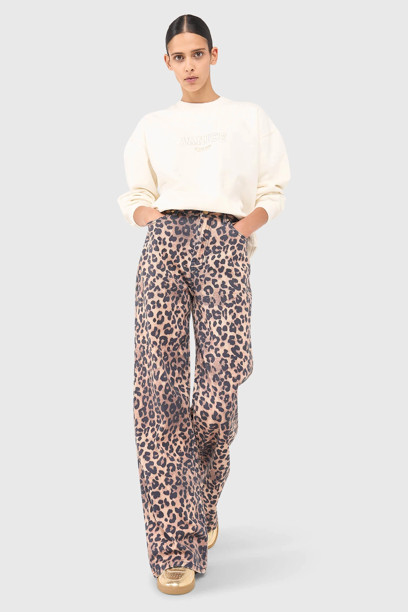 Jason Jeans mit Leopardenmuster