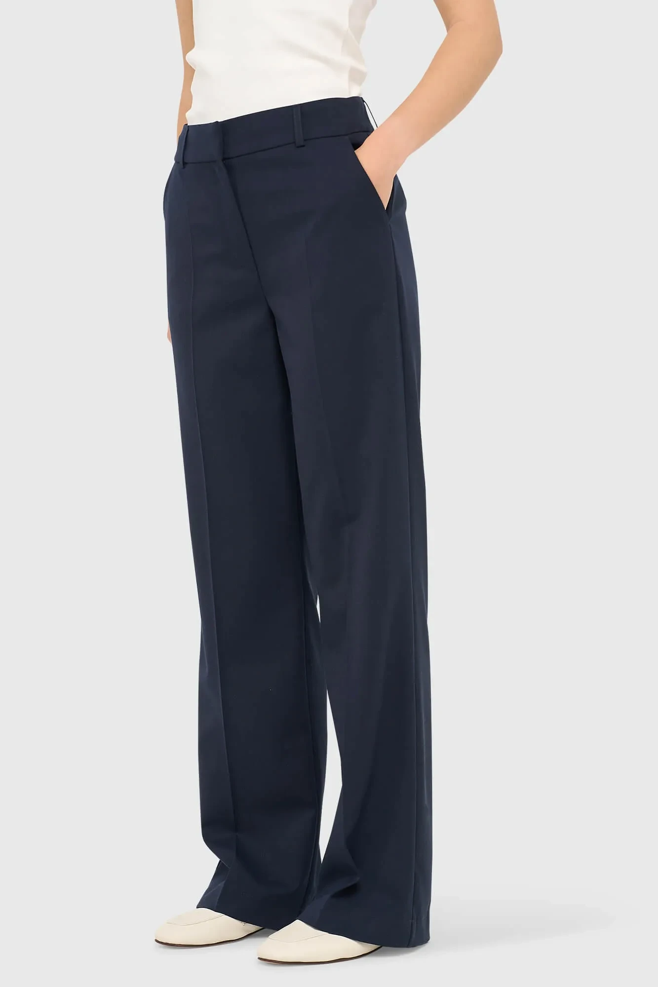 Damenhose, gerade, weit geschnitten, Emil, blau