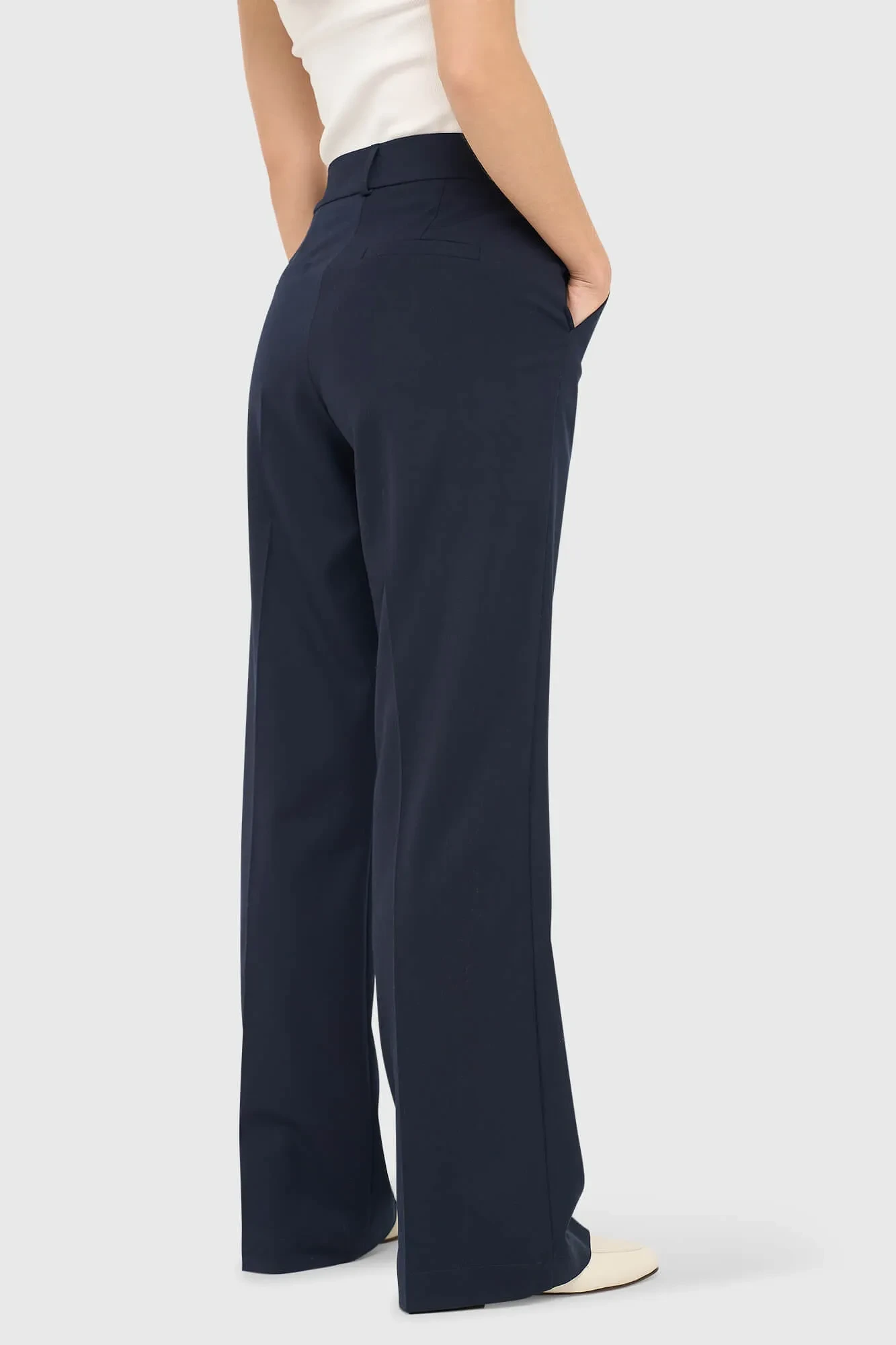 Damenhose, gerade, weit geschnitten, Emil, blau