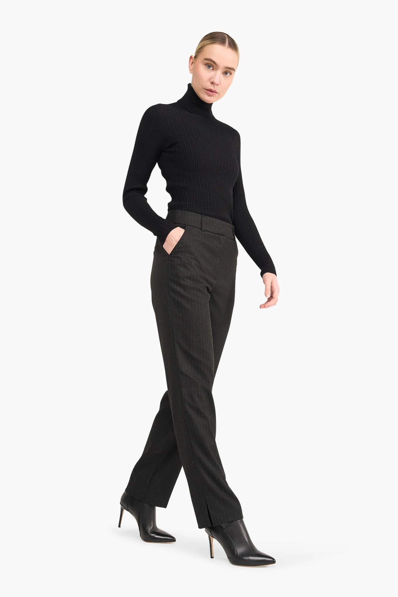 Broek Dames Steentjes Streep Marc Zwart