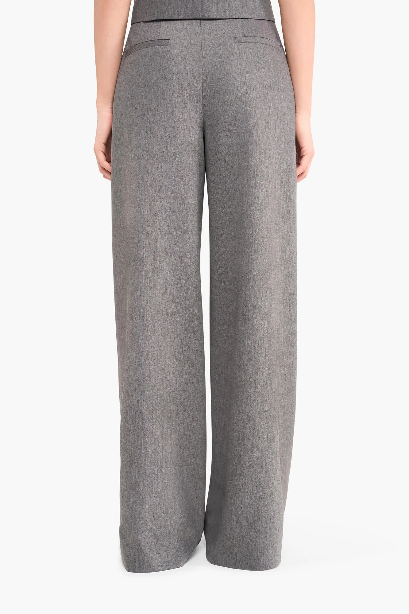 Damenhose mit weitem Bein, Dollar-Grau