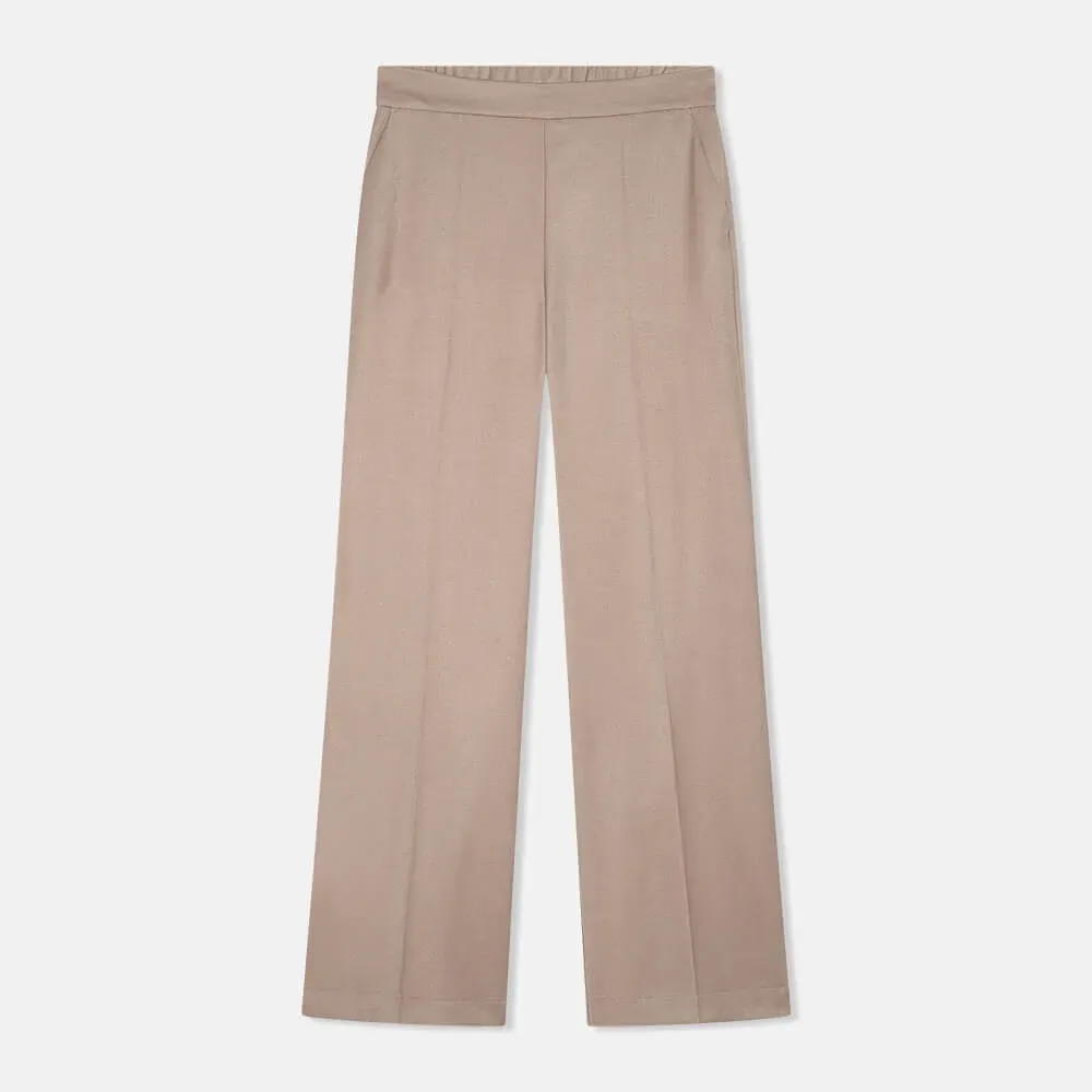 Broek Dames Wijde Pijp Bruin Pete