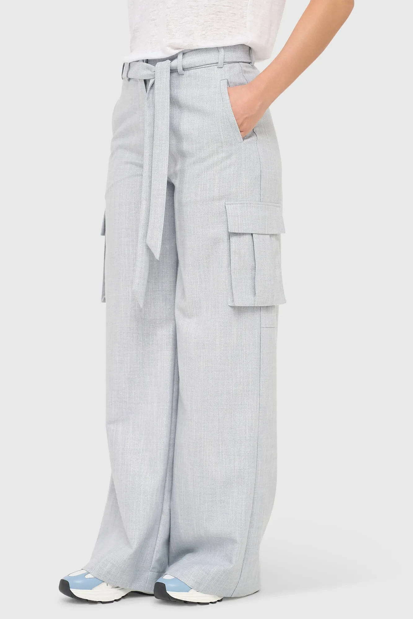Damenhose, weite Beine, Cargo-Hose, King Blue