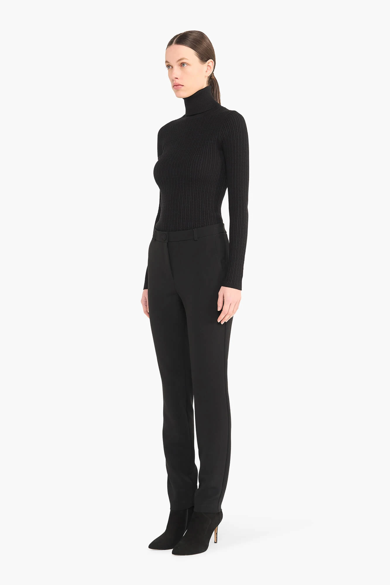 Viscose Bowie Black Turtleneck Sweater