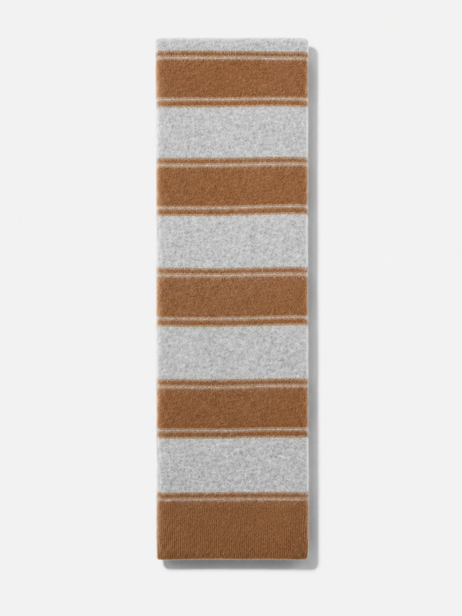 Brushed Merino Wol Dames Sjaal Santos Camel Grijs