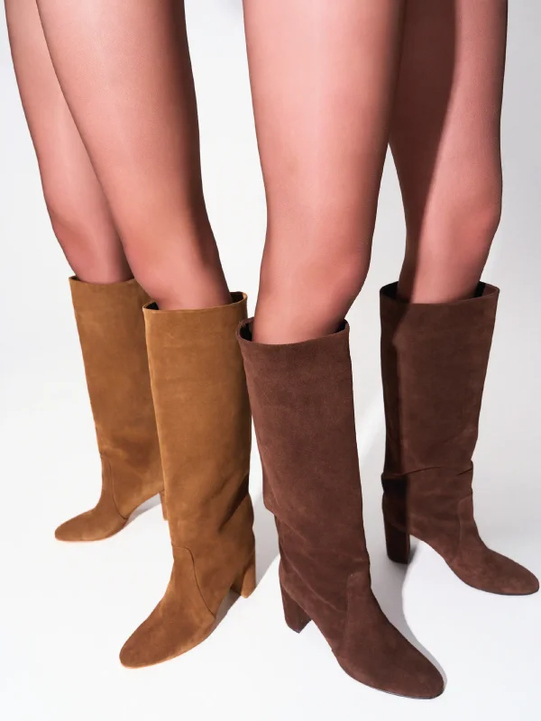 Roman Boots for Women, Leather and Suede, Janice Fashion