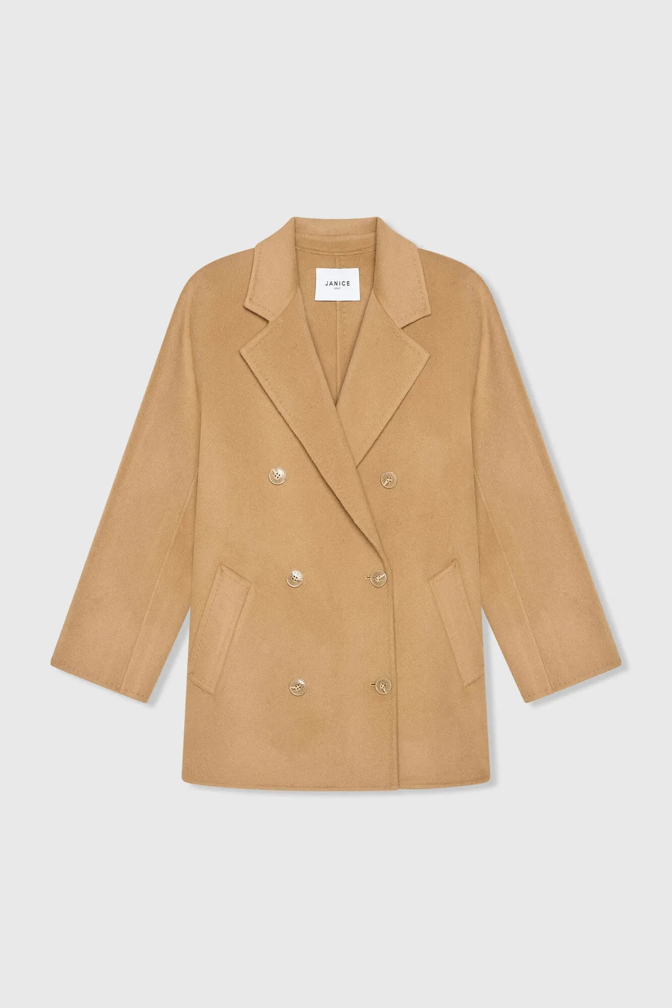 Women's Double-Faced Cashmere Caban Coat in Kennedy Camel