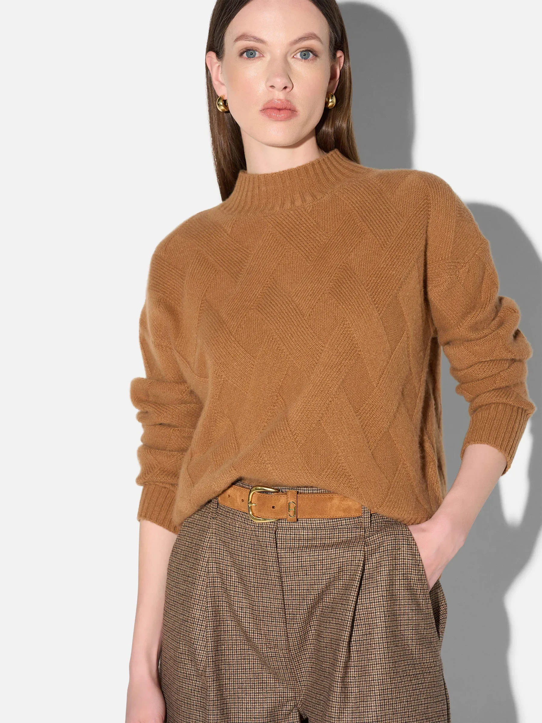 Camel Cashmere Dames Trui Taron