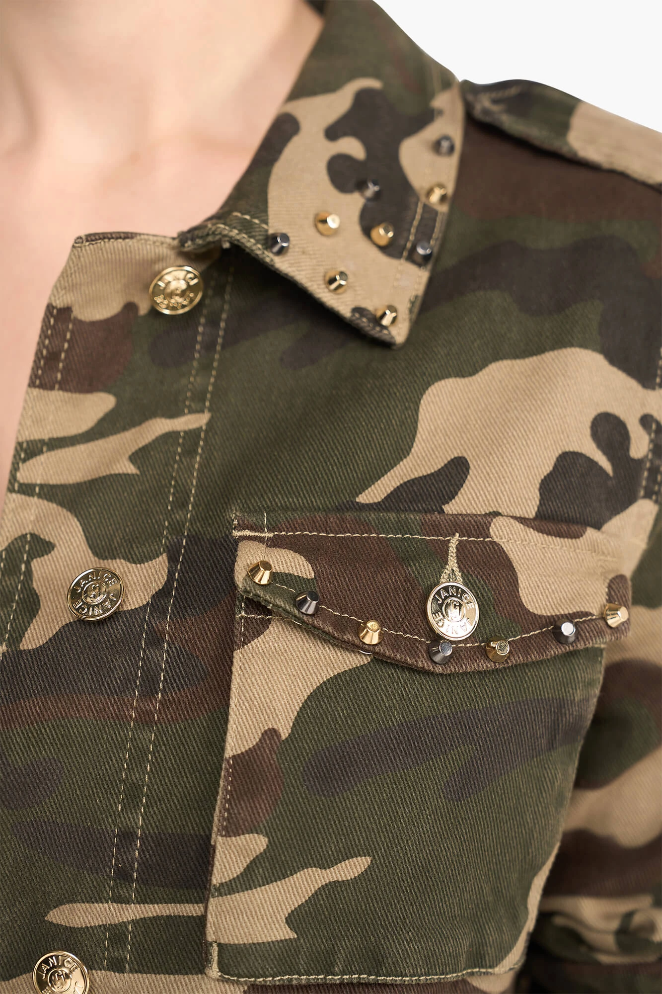 Camouflage Denim Jack Dwayne Studs