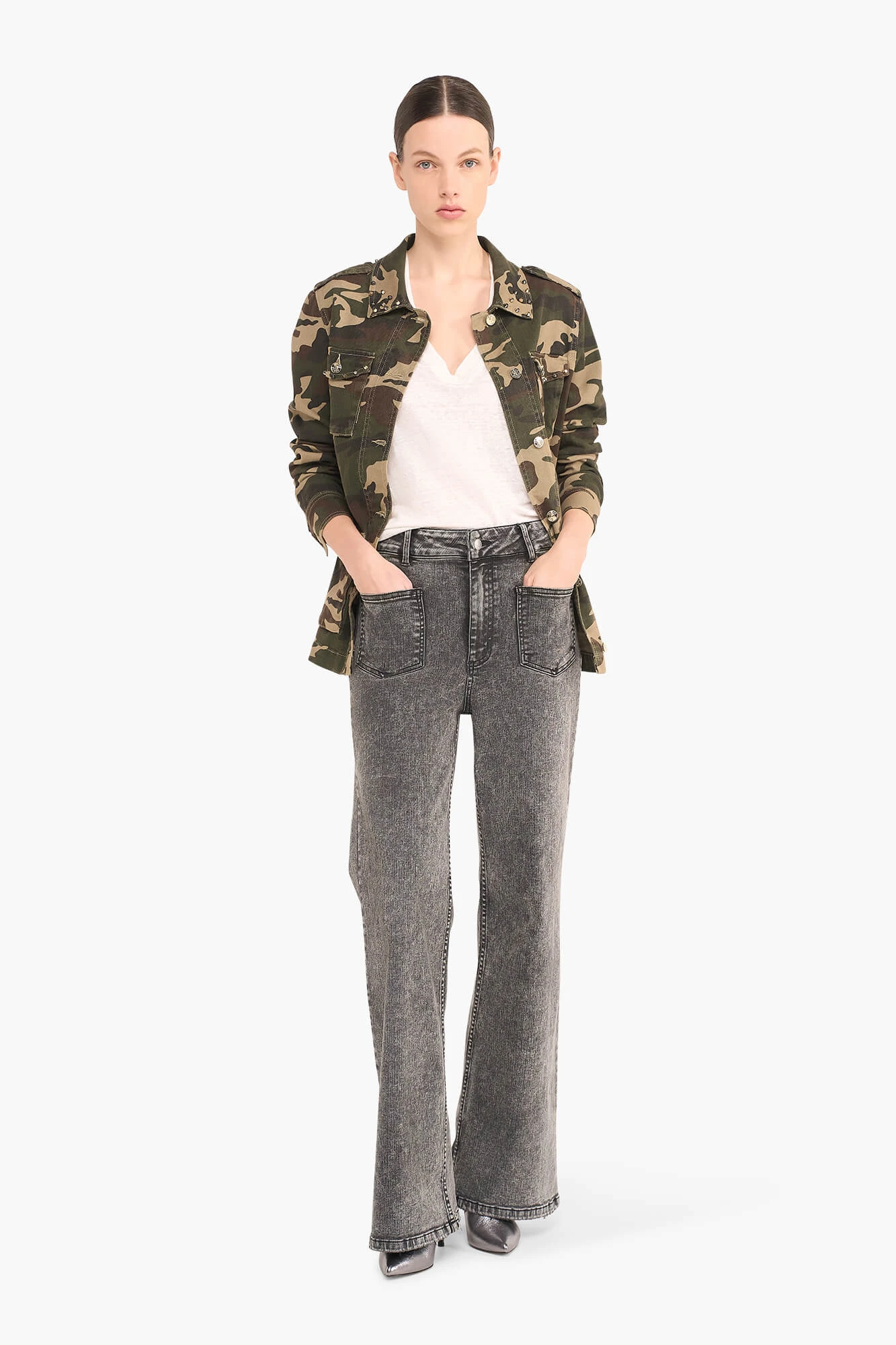 Camouflage Denim Jack Dwayne Studs