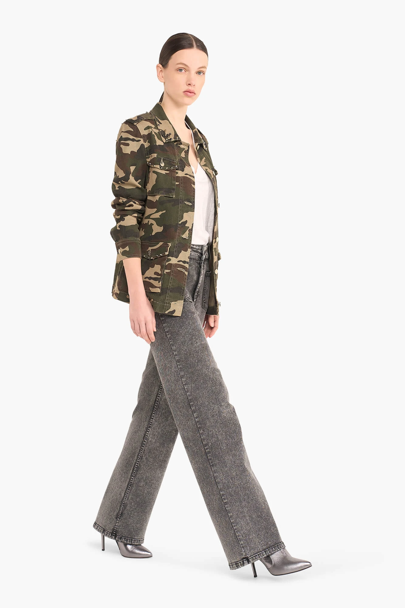 Camouflage Denim Jack Dwayne Studs