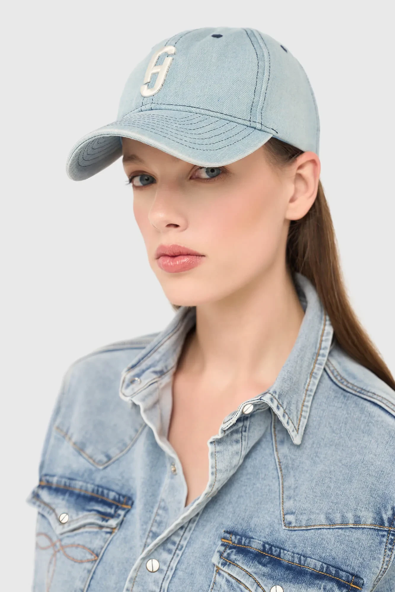 Damen-Kappe mit Logo, Jeff Denim, blau