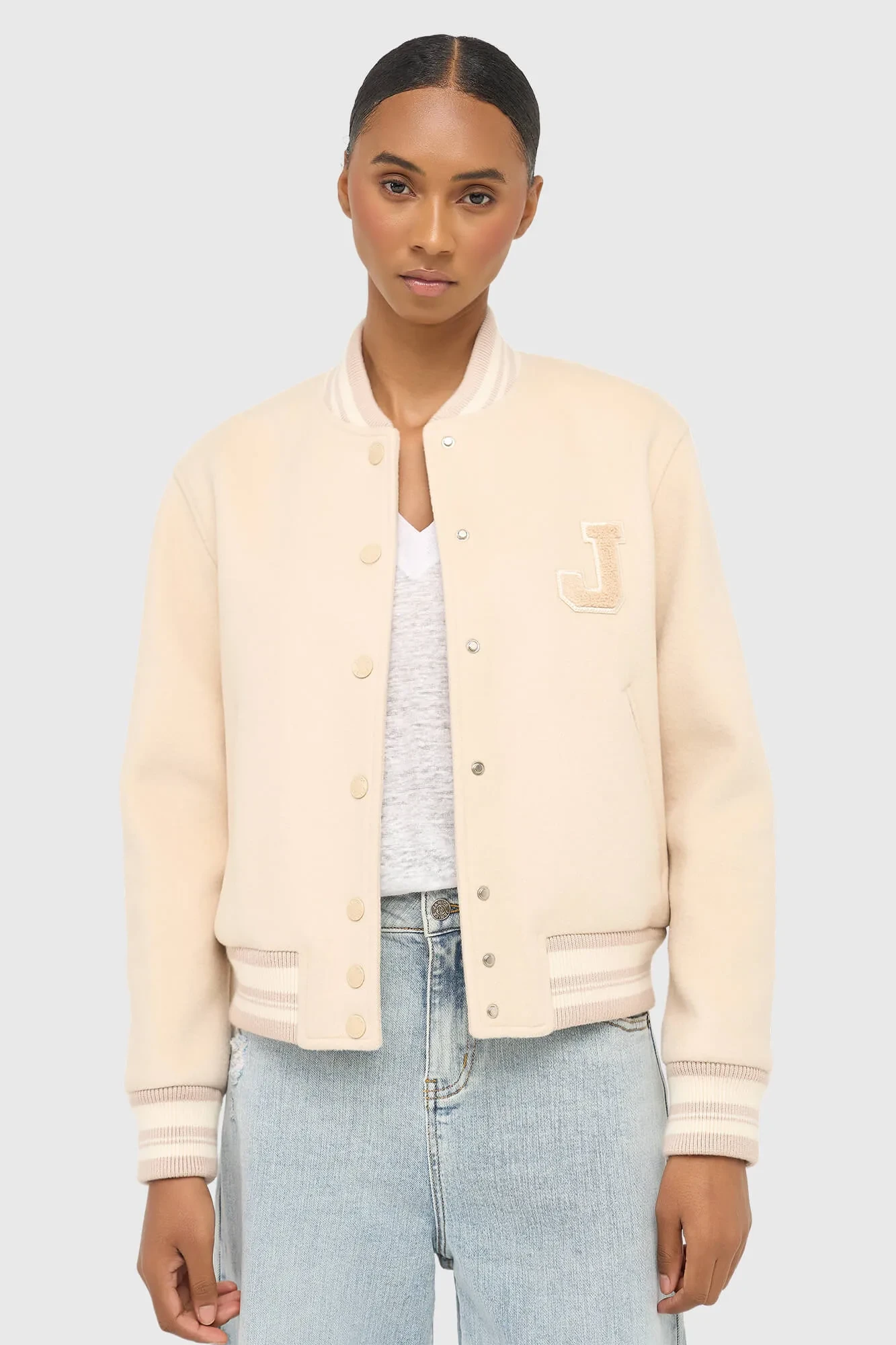 Cashmere Bomberjack Dames Double Face Beige Collin Beige