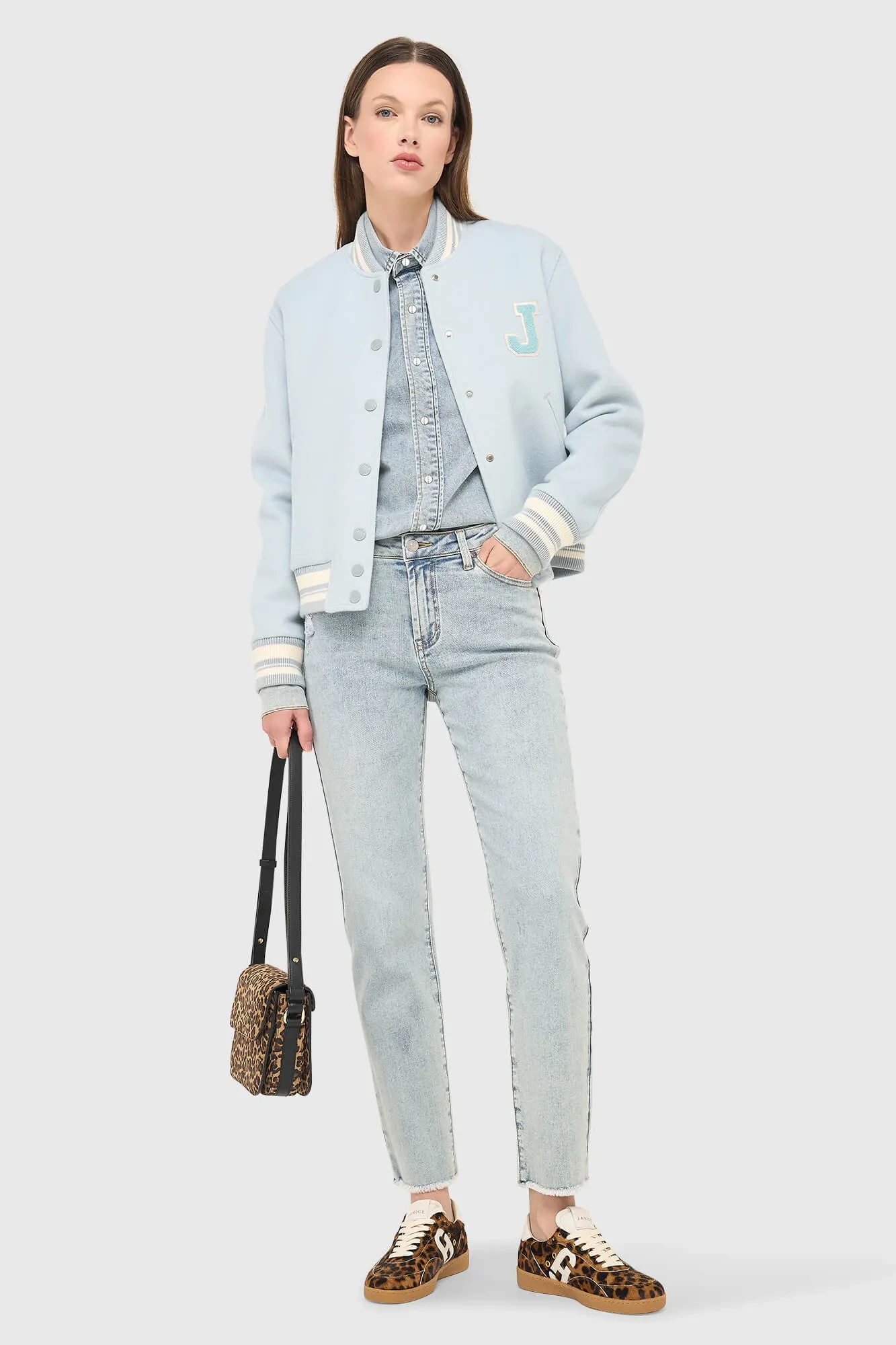 Kaschmir-Bomberjacke für Damen, Double-Face, beige, Collin Blau