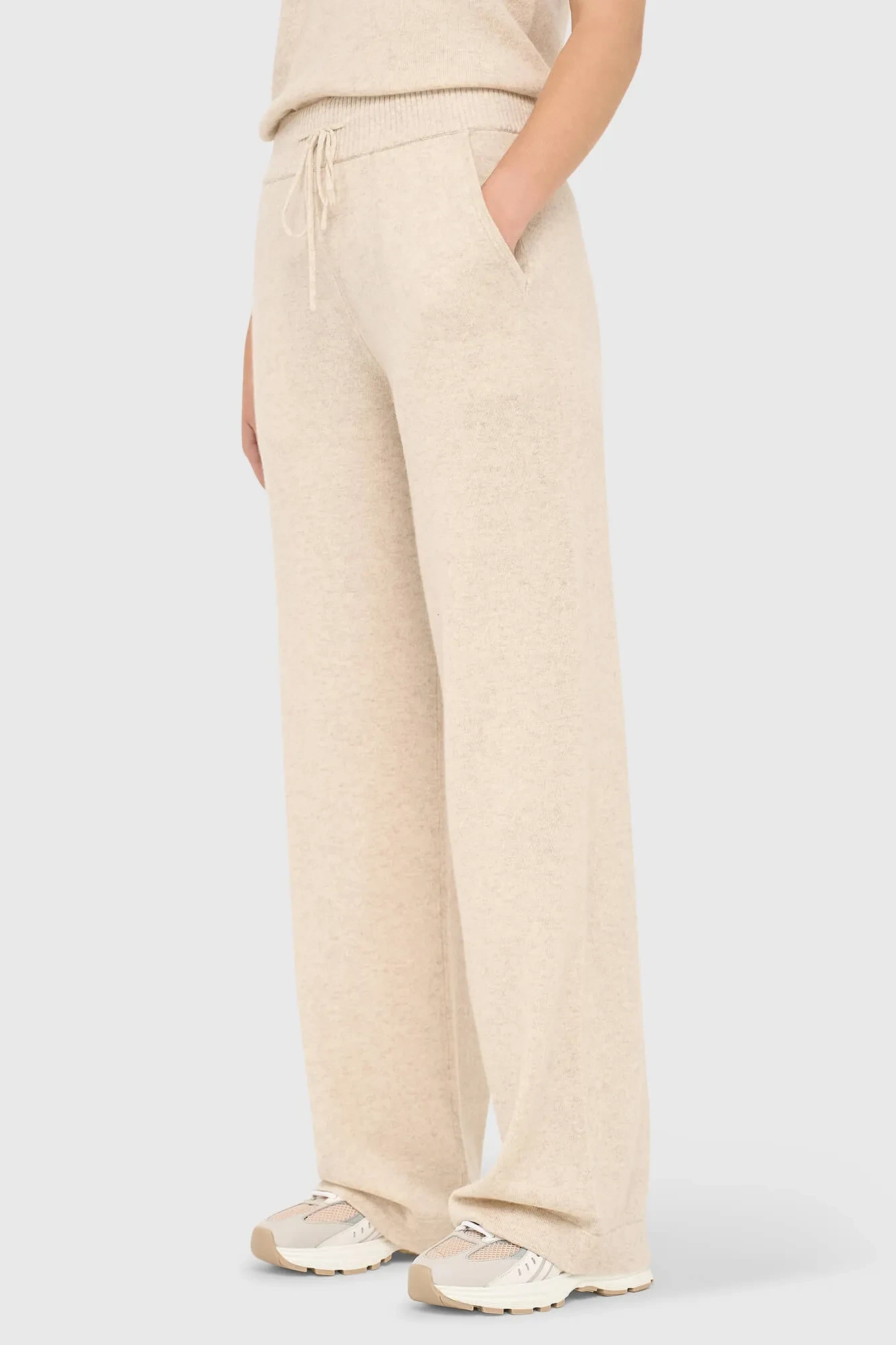 Kaschmirhose mit weitem Bein für Damen, Eldon, Beige