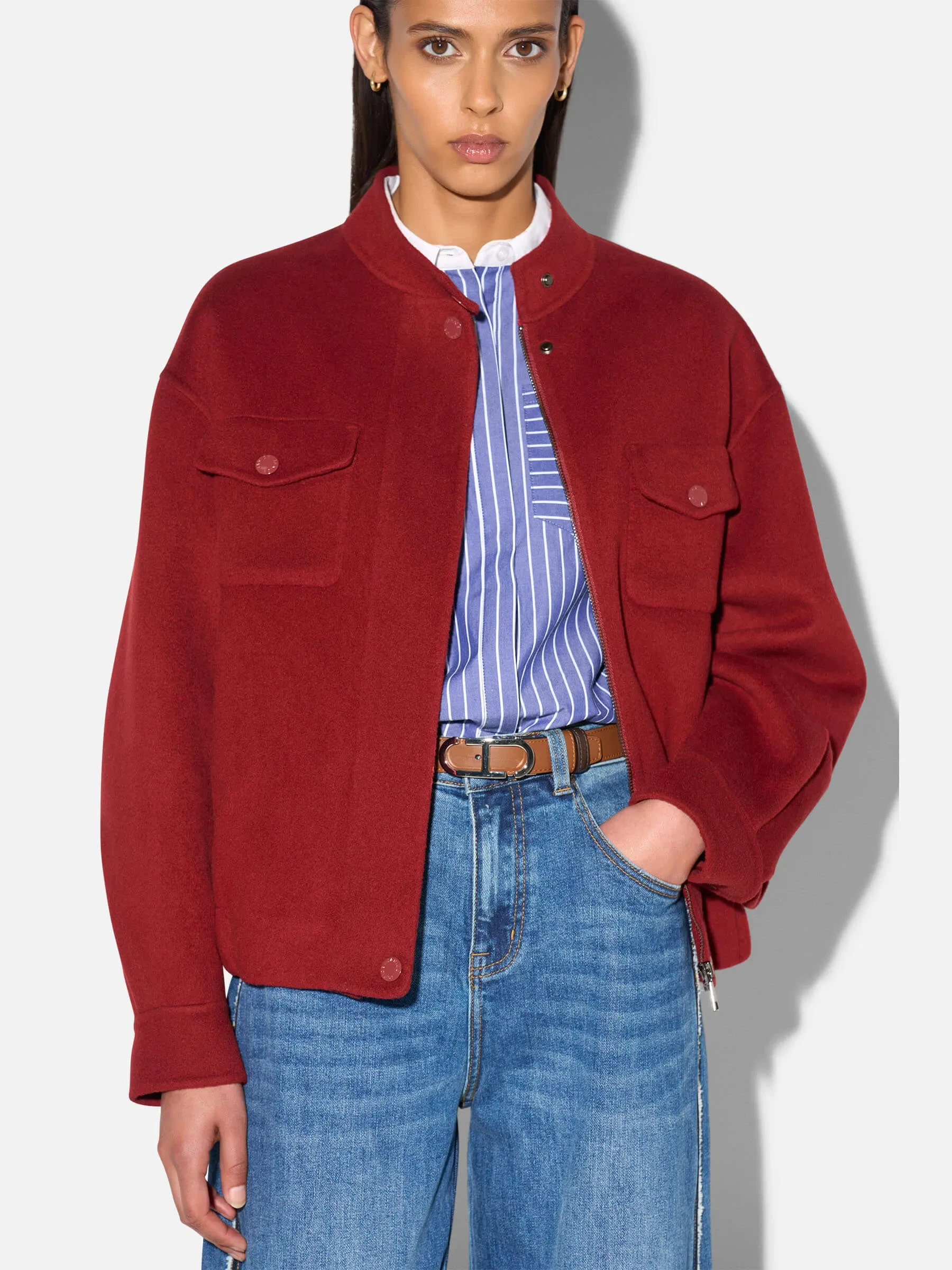 Cashmere Dames Jack Oversized Roan Burgundy