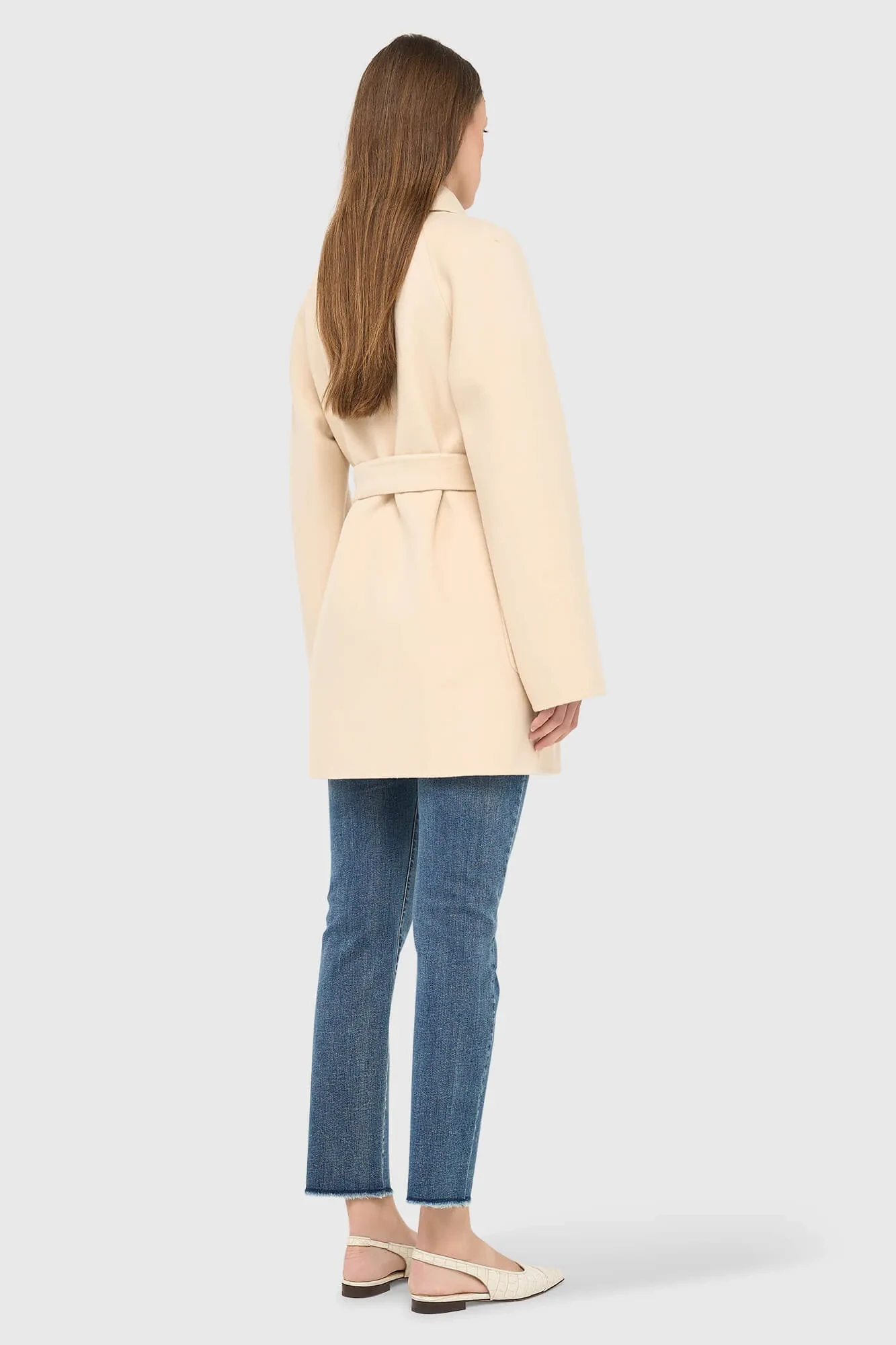 Damenjacke aus Kaschmir, Double-Face, Calvin, Beige