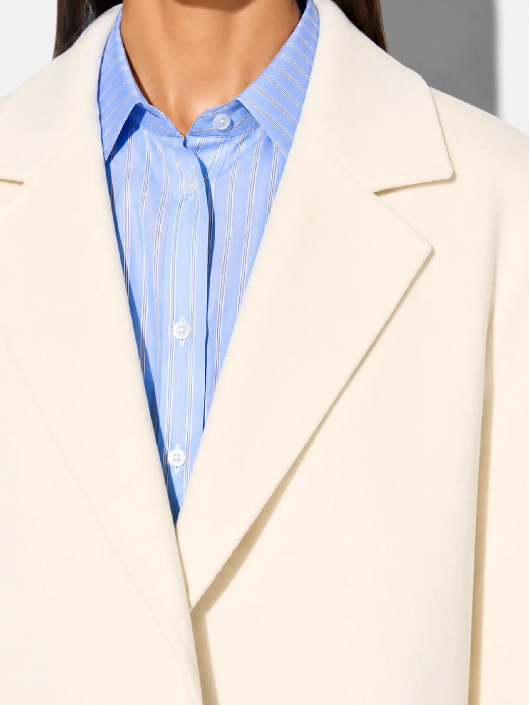 Women's Double-Faced Cashmere Coat by Calvin, Off-White