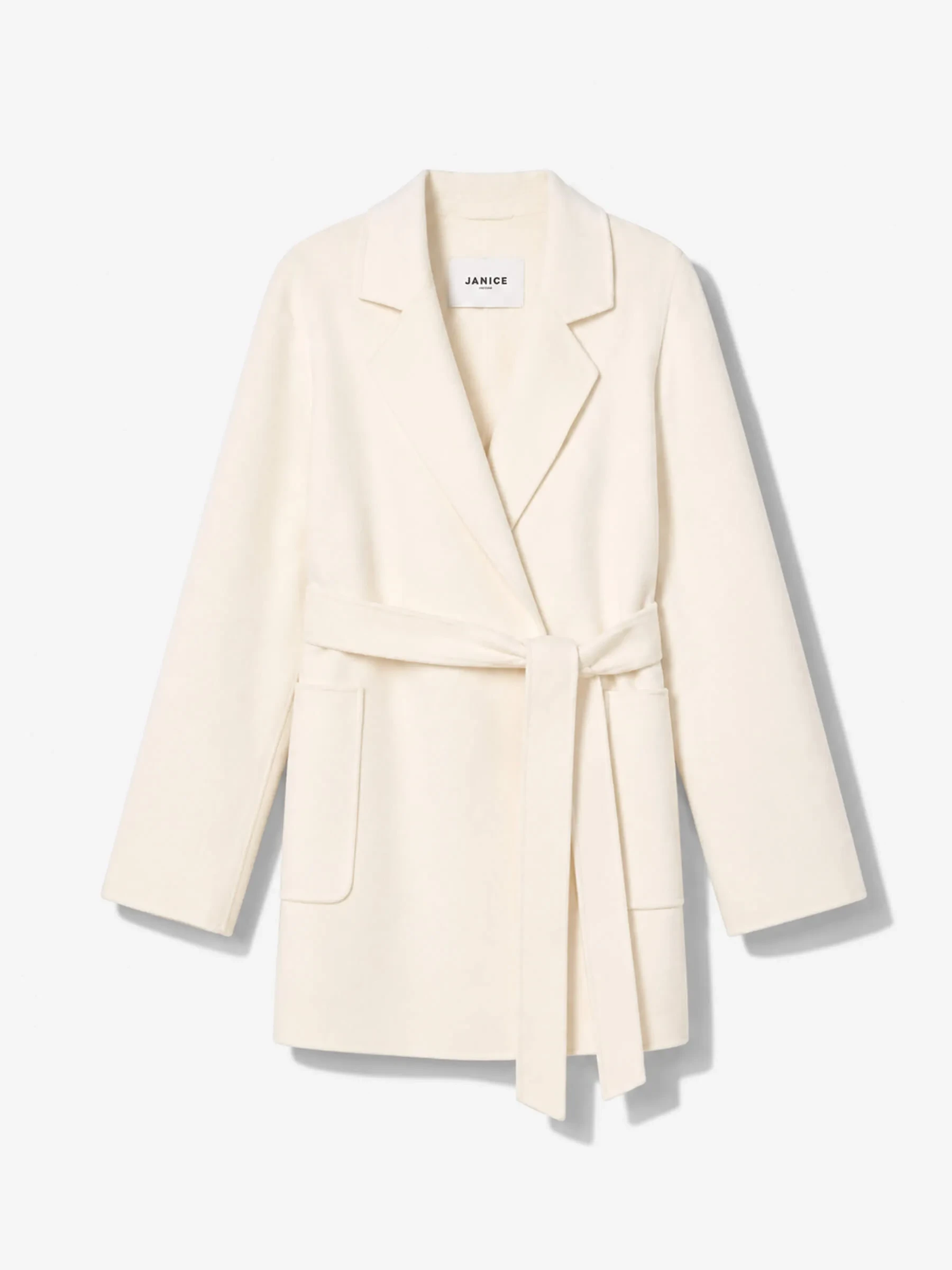 Women's Double-Faced Cashmere Coat by Calvin, Off-White