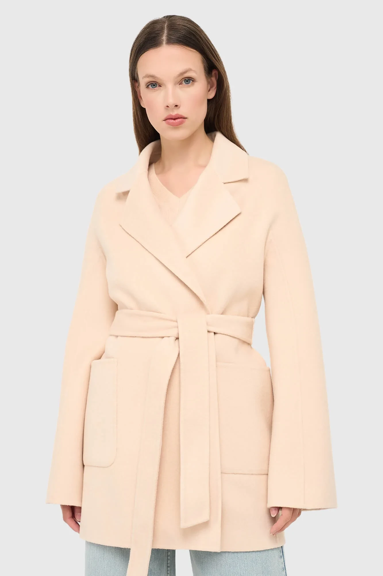 Damenjacke aus Kaschmir, Double-Face, Calvin Peach