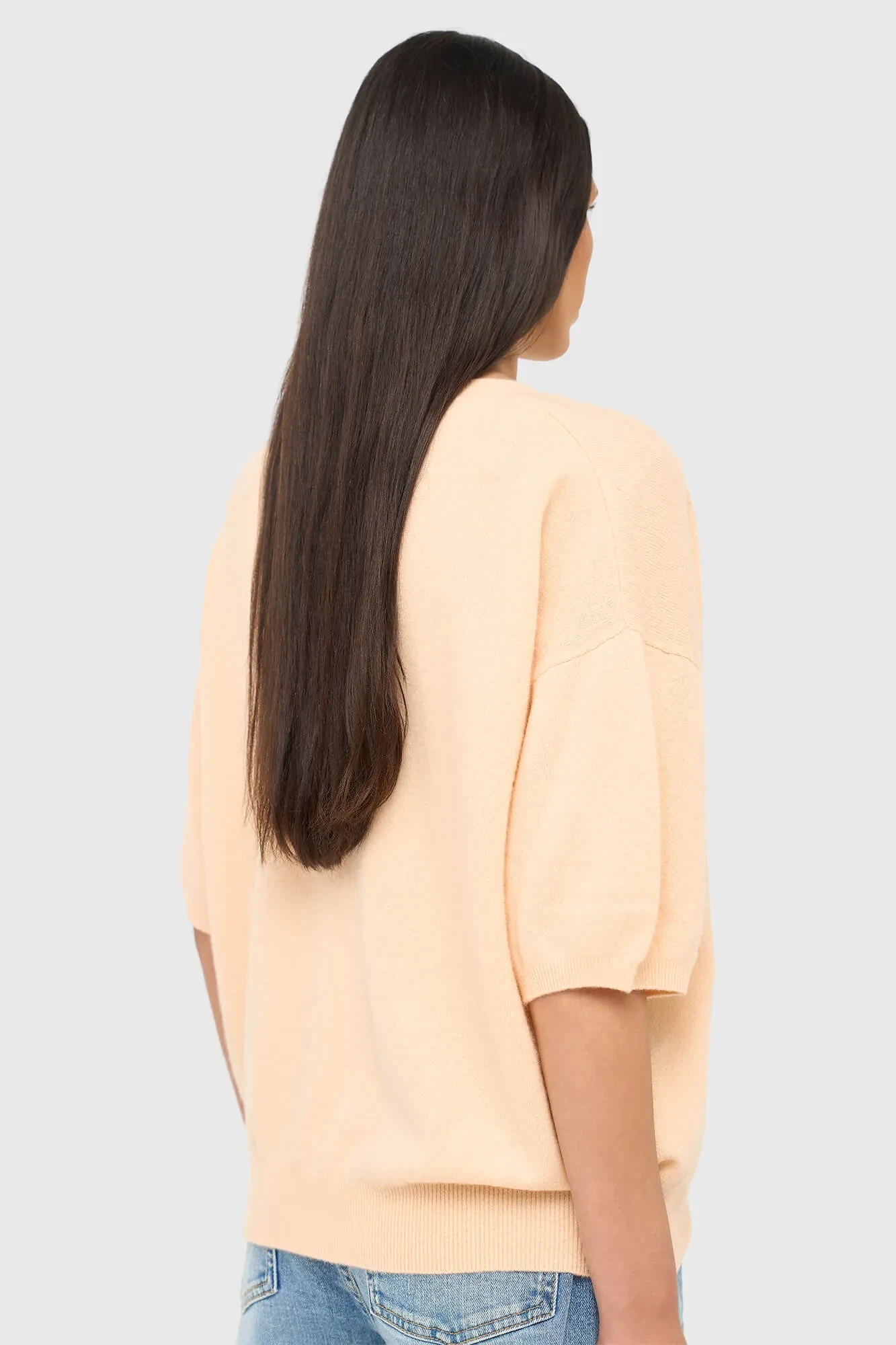 Women's Cashmere V-Neck Sweater Romeo Peach