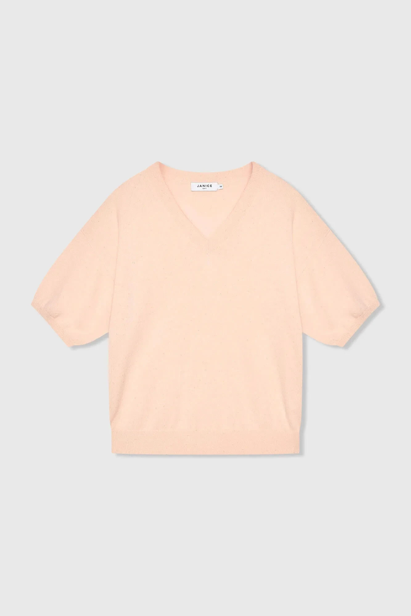 Women's Cashmere V-Neck Romeo Peach Lurex Sweater