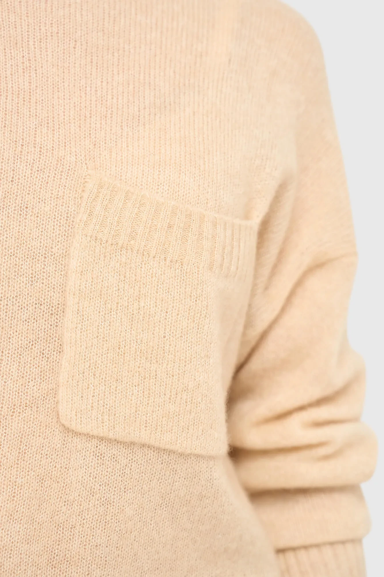 Women's Cashmere Sweater with Wide Neckline, Dayton Beige