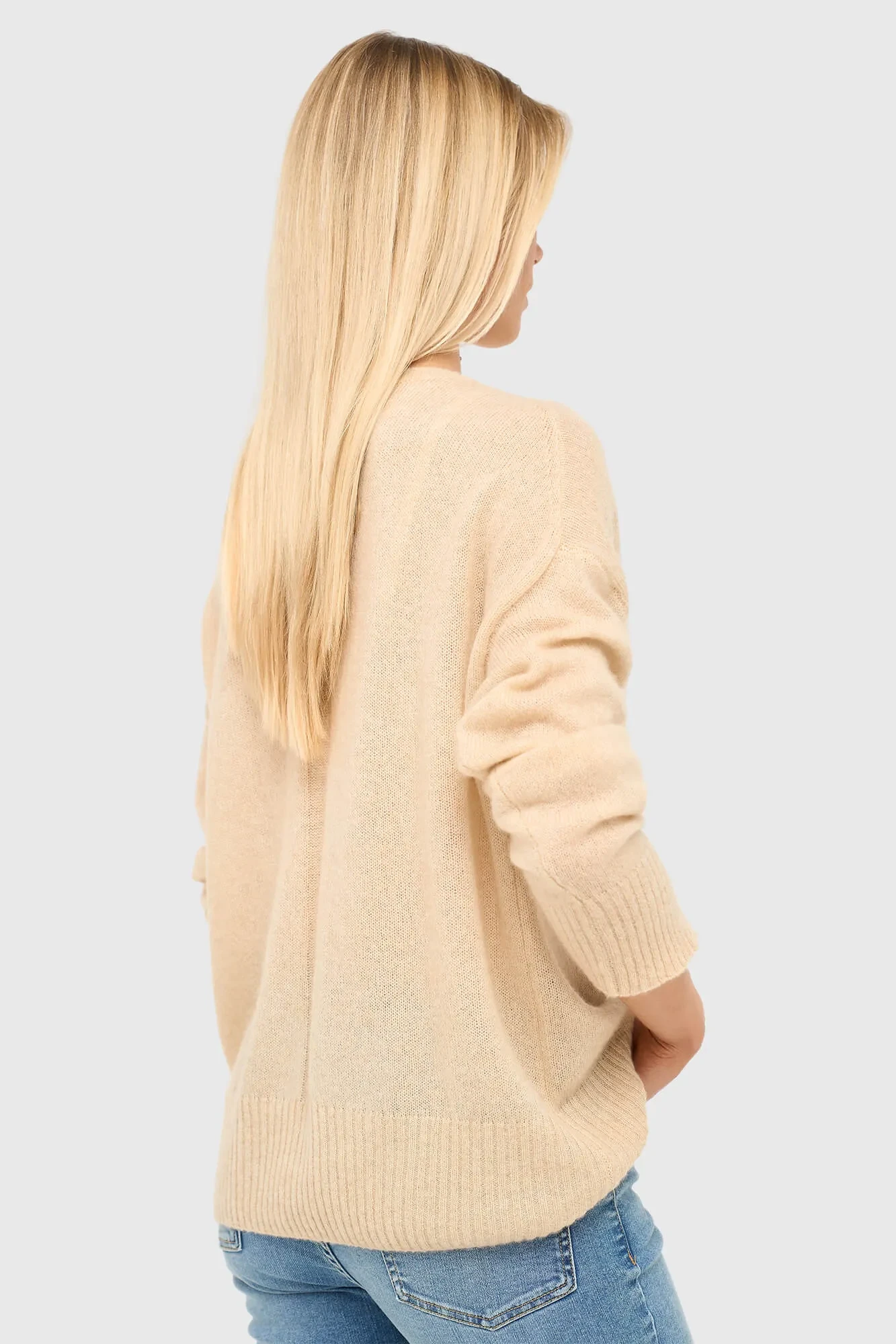 Cashmere Dames Trui Wijde Hals Dayton Beige