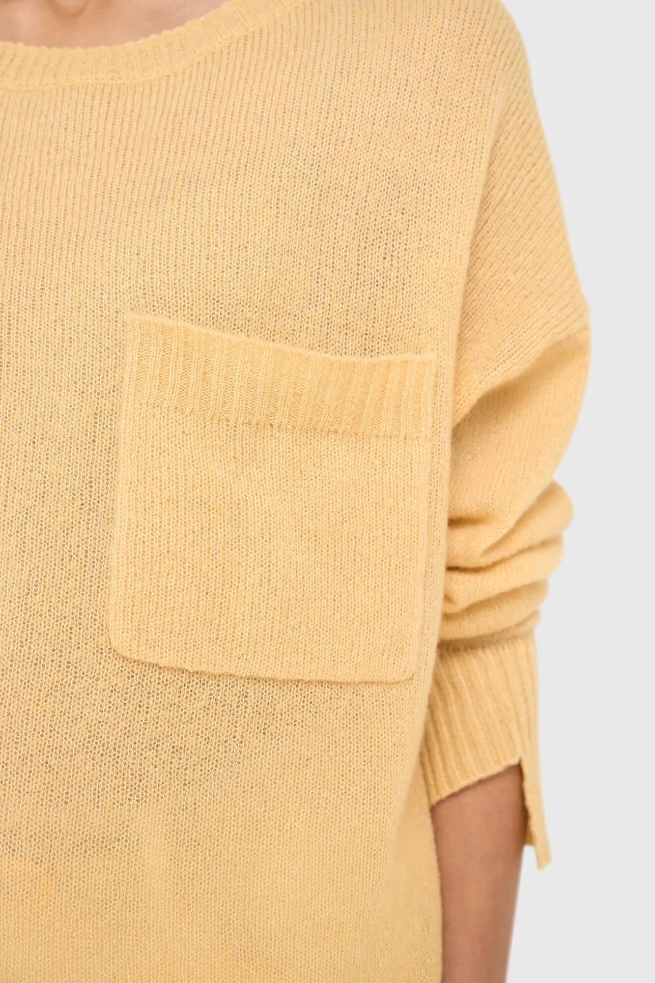 Women's Cashmere Sweater with Wide Neckline, Dayton Yellow