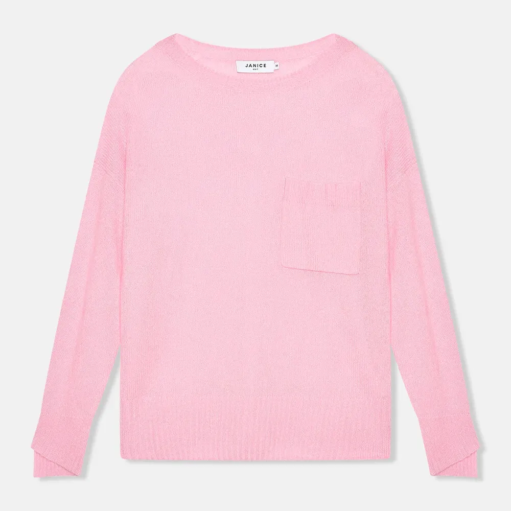 Cashmere Dames Trui Wijde Hals Dayton Roze
