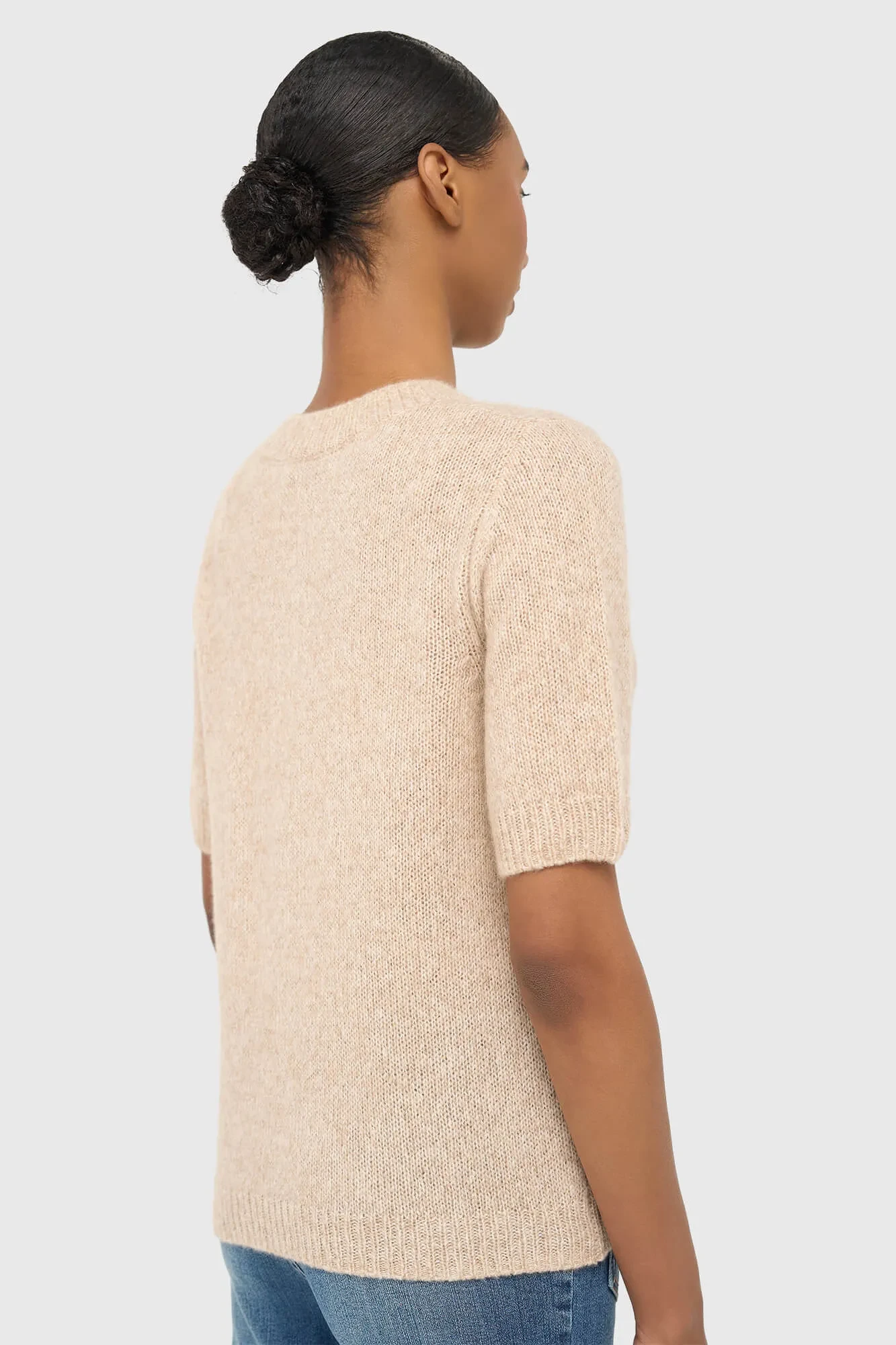 Cashmere Dames Truitje Korte Mouw Beige Eloi