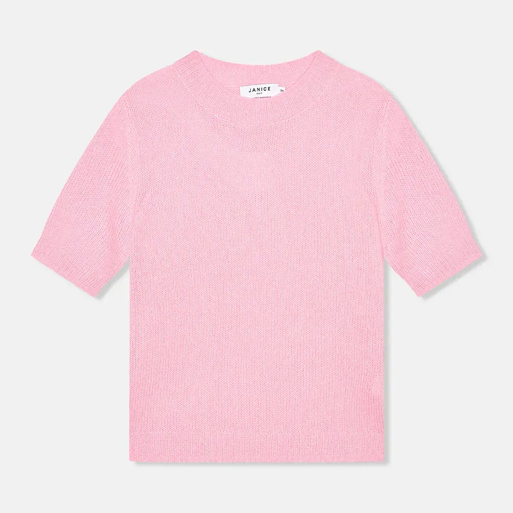Cashmere Dames Truitje Korte Mouw Roze Eloi