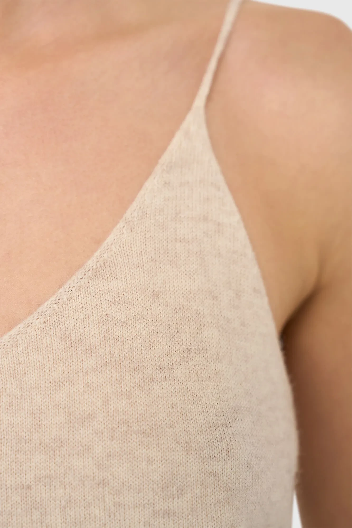 Cashmere Gebreide Tanktop Blane Beige