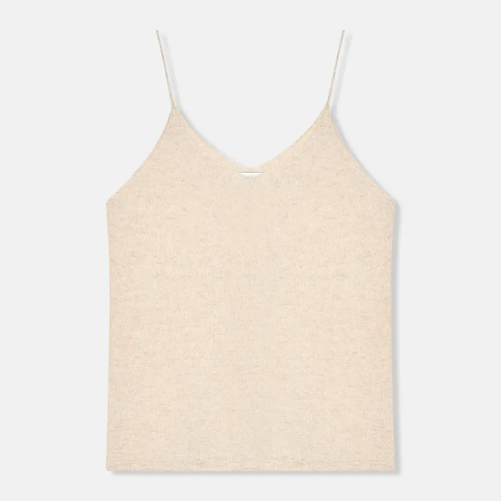 Cashmere Gebreide Tanktop Blane Beige