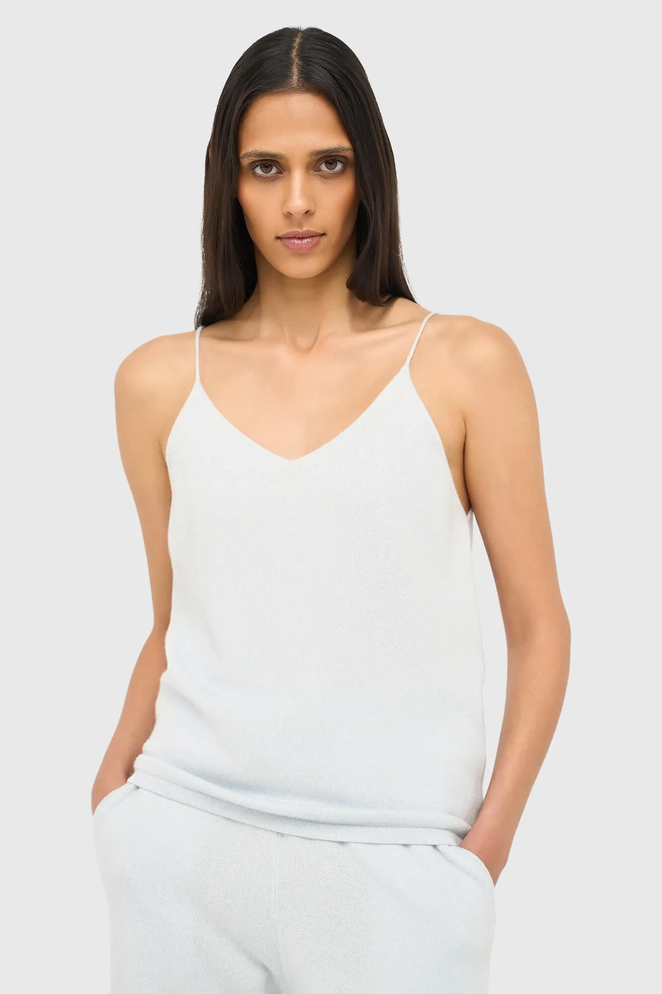 Strick-Tanktop aus Kaschmir „Blane“ in Blau