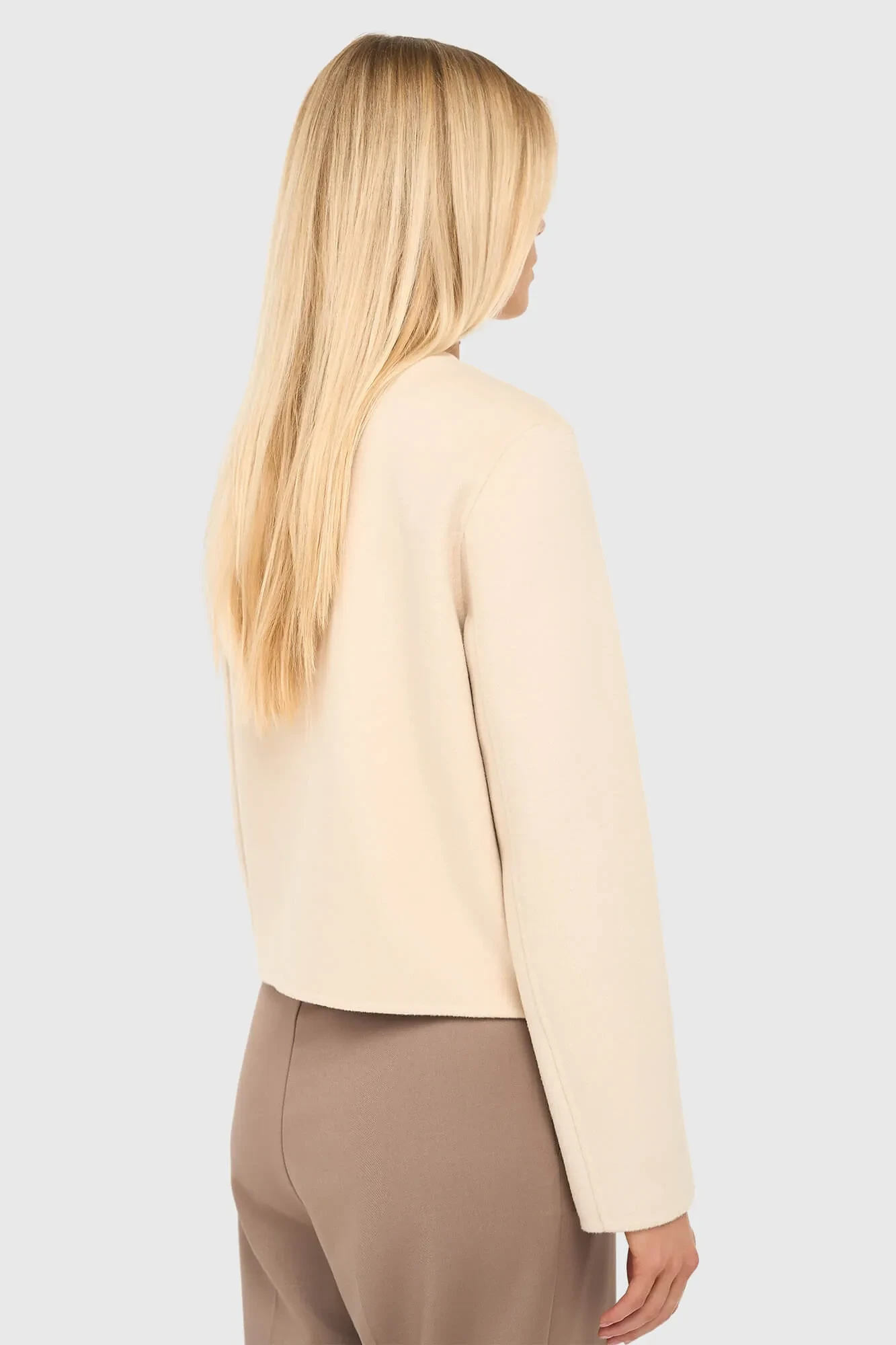 Women's Short Cashmere Coat, Vince Double-Faced, Beige