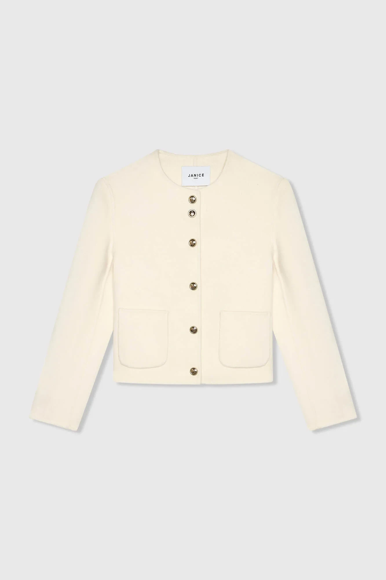 Women's Short Cashmere Coat, Vince Double-Faced Off-White